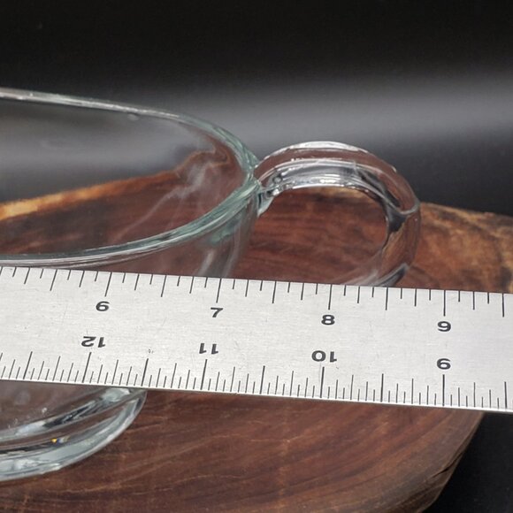 Vintage Anchor Hocking Glass Gravy Boat – Clear Pressed Glass 8.5” with Handle - Picture 10 of 12